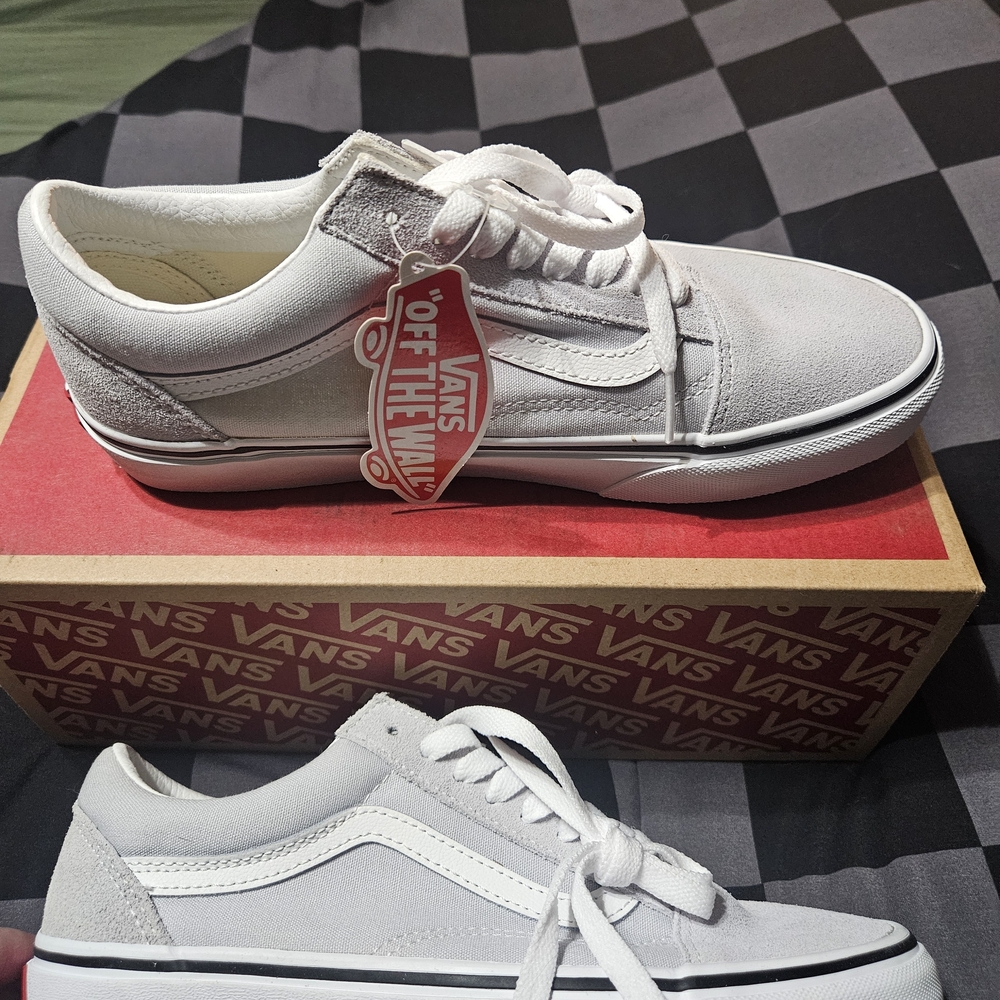 Vans Men's White and Gray Sneakers